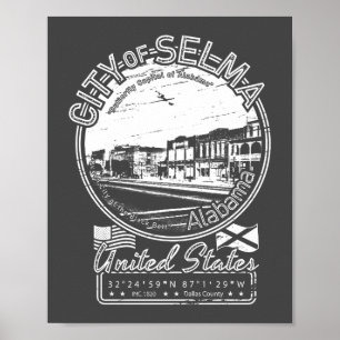 SELMA CITY VINTAGE - ALABAMA POSTER