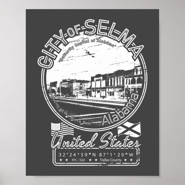 SELMA CITY VINTAGE - ALABAMA POSTER (Framsidan)