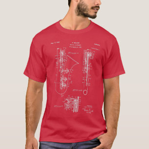 Selmer Saxophone Patent Saxophone Art Black Chalkb T Shirt