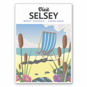 Selsey Väster Sussex England Klistermärken