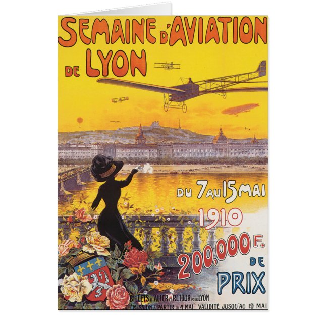 Semaine d'Aviation de Lyon Hälsningskort (Framsidan)