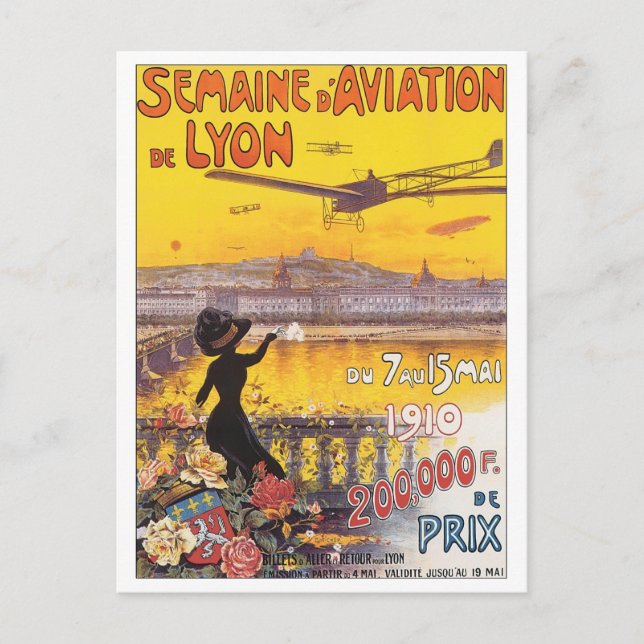 Semaine D'Aviation de Lyon Vykort (Framsida)