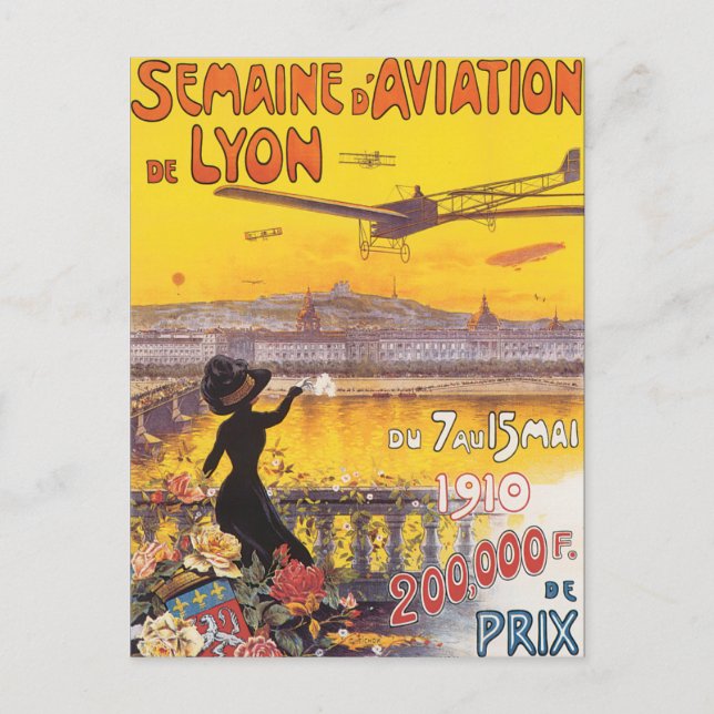 Semaine d'Aviation de Lyon Vykort (Framsida)