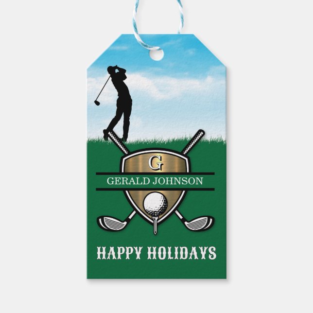 Semester Anpassad golfmonogramdesign Presentetikett (Framsidan)