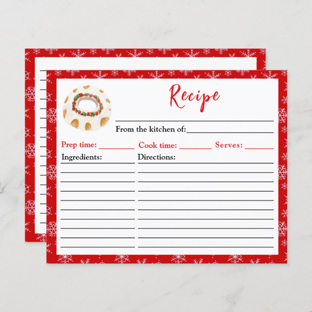 Semester Bakning Bundt Kaka Recept (Fram/baksida)