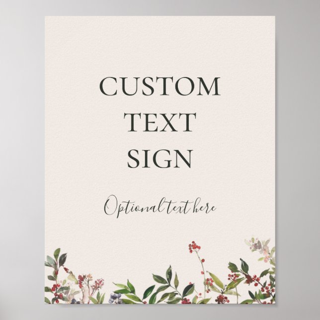 Semester Botaniska Champagne Kort och Presentartik Poster (Framsidan)