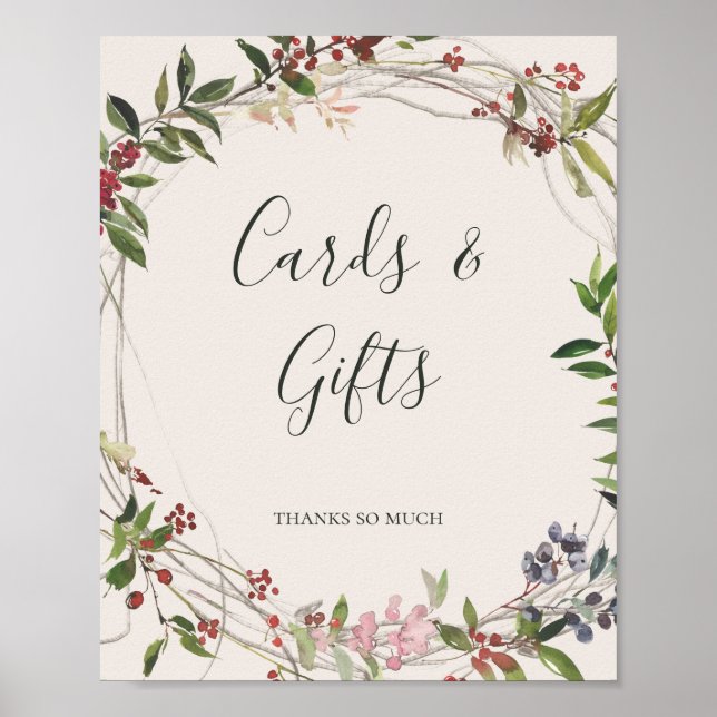 Semester Chic Botanical | Champagne Kort och prese Poster (Framsidan)