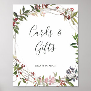 Semester Chic Botanisk   Vita Kort och Gåvor Poster