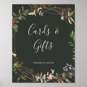 Semester Chic Botaniska Mörkgröna Kort och Gåvor Poster