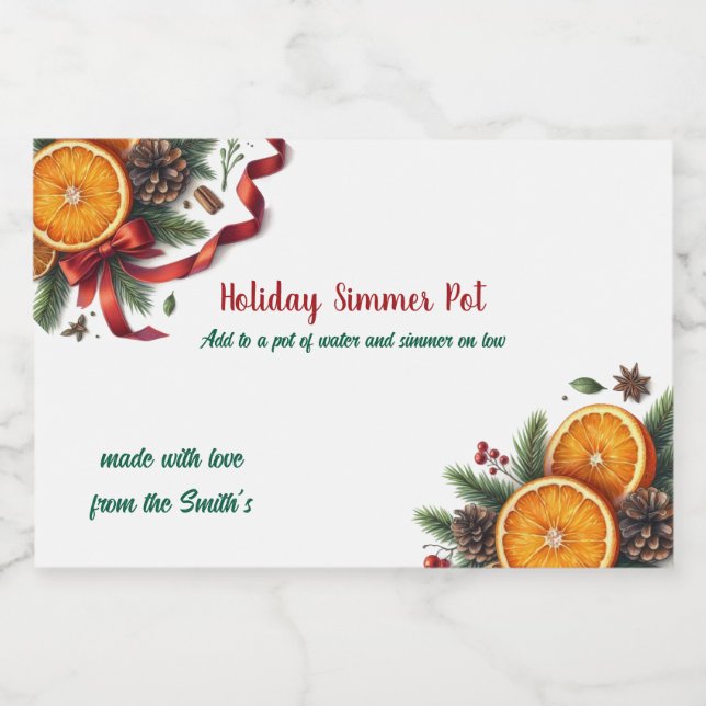 Semester Citrus Simmer Pot Doft Mat Etiketter (Singel etikett)