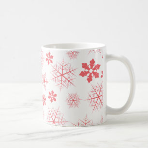 Semester Enkel Röd Snöflinga Mönster Stylish Kaffemugg