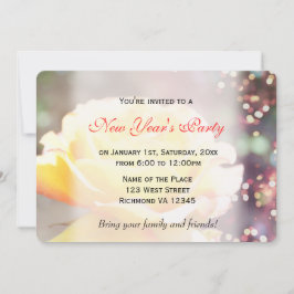 Semester fancy gul rosblomma Nyårsfest Inbjudningar