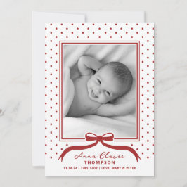 Semester födelse meddelande Bow Polka Dot