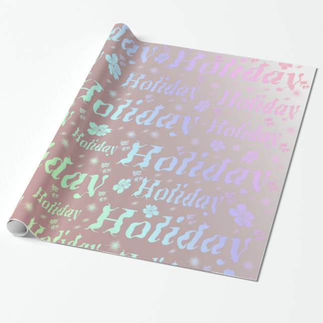 semester, fritid, glänsande, metall, skrift, guld, presentpapper (Utrullad)