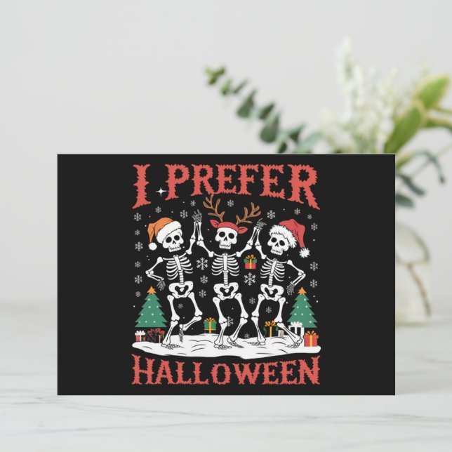 Semester ful jul jag föredrar Halloween jul Julkort (Stående Fram)
