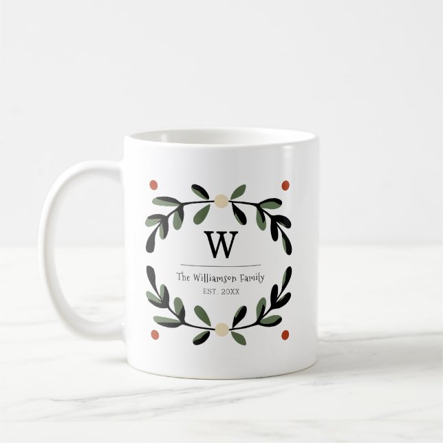Semester Gårdshus Monogram Krans Kaffemugg (Vänster)
