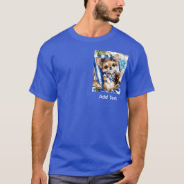 Semester han Chihuahua Strand Avkoppling (B Blå) T Shirt