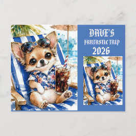 Semester Han Chihuahua Strand Avslappning  Vykort