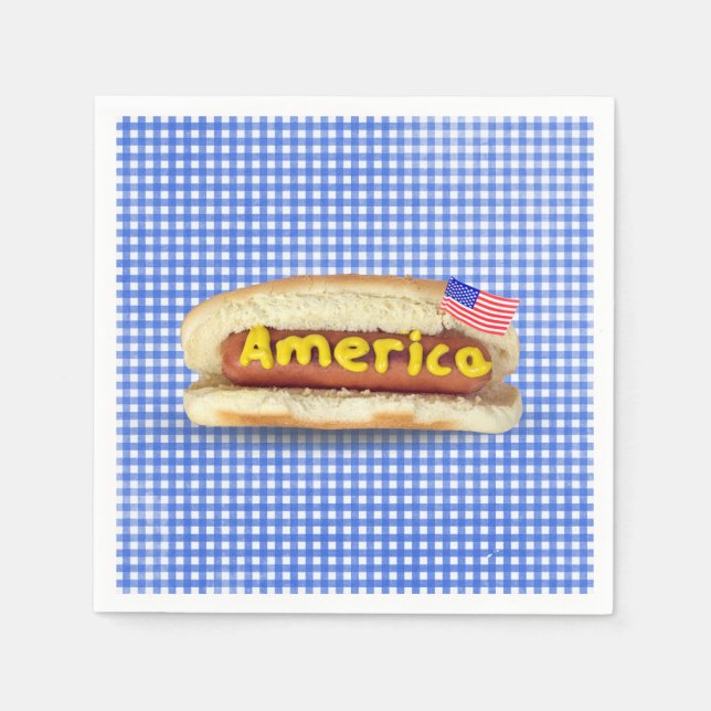 Semester Hot Dog på rutiga servetter (Framsidan)
