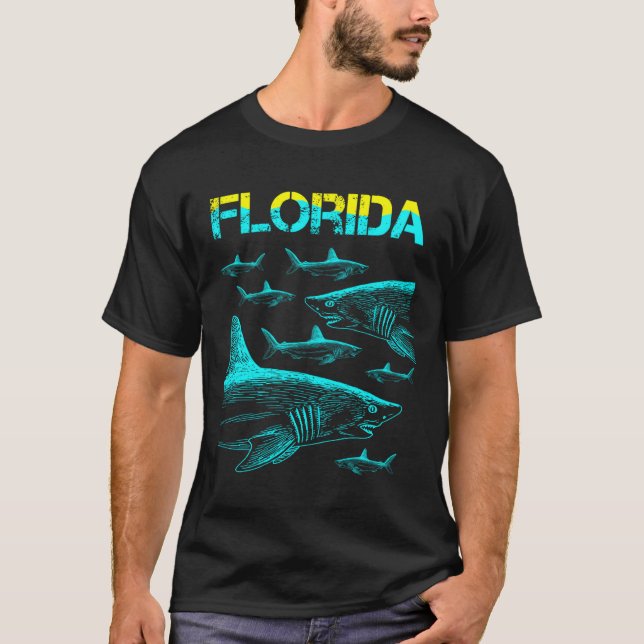 Semester i Florida med en haj T Shirt (Framsida)