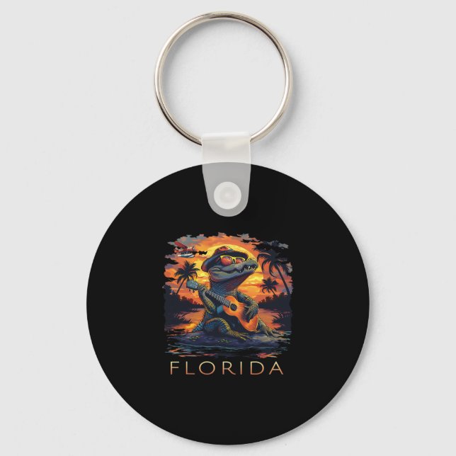 Semester i Florida Söt Alligator  Nyckelring (Framsida)