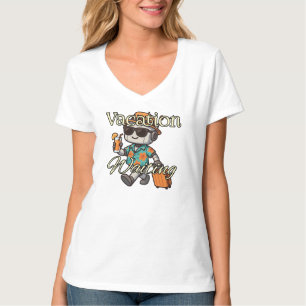 Semester i väntan   Söt Robot Sommar Kvinnors V-ri T Shirt