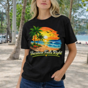 Semester Känns Rätt Sunset Beach Kvinnor Tröja USA