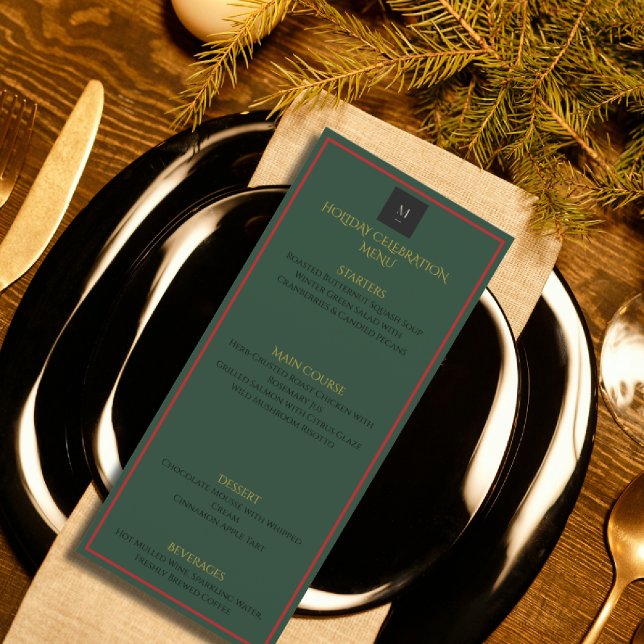 Semester Luxe Elegant Jul Menykort Meny (Skapare uppladdad)