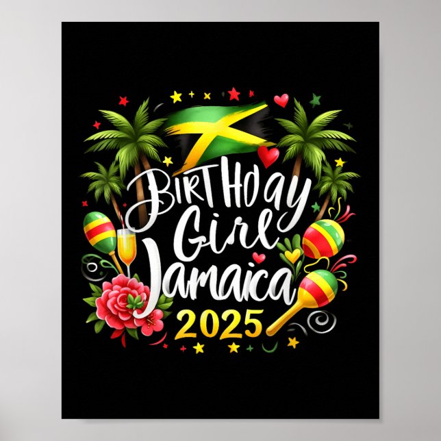 Semester Matchande Födelsedagsflicka Jamaica 2025  Poster (Framsidan)