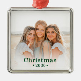 Semester Modern Familj Foto Metall Ornament