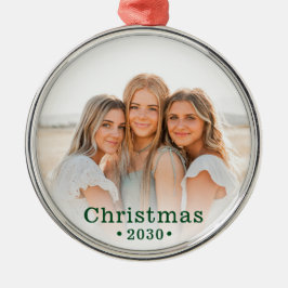 Semester Modern Familj Foto Metall Ornament