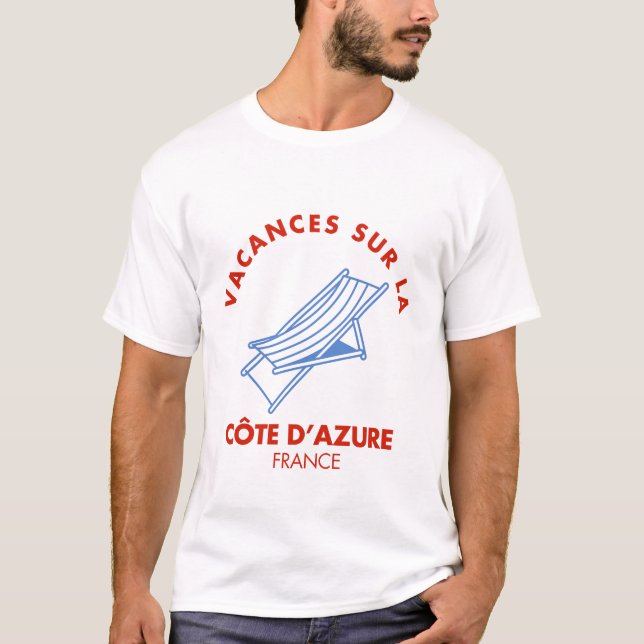 Semester på franska rivieran t shirt (Framsida)