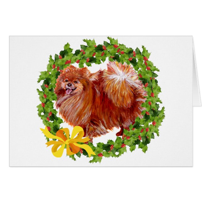 Semester Pomeranian Hälsningskort (Framsidan Horizontal)
