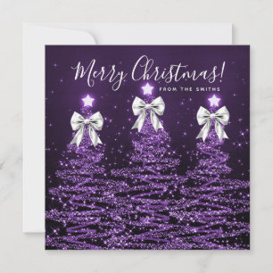 Semester Purple Julgranar Greeting Silver Julkort