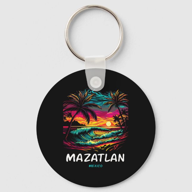 Semester souvenir Palmträd Mazatlan  Nyckelring (Framsida)