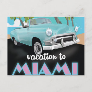 Semester till Miami Resa affisch Vykort