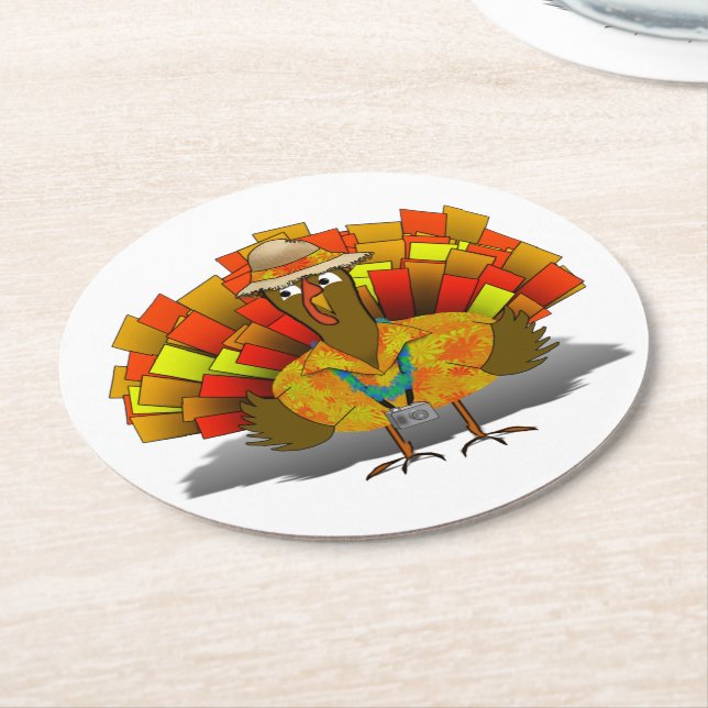 Semester Turkiet Thanksgiving Underlägg Papper Rund (Vinklad)