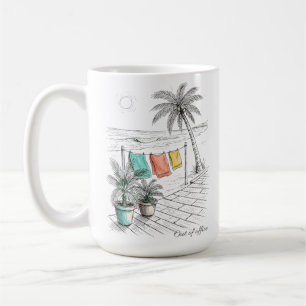 Semester Utanför Kontoret Tropisk Strand Semester Kaffemugg