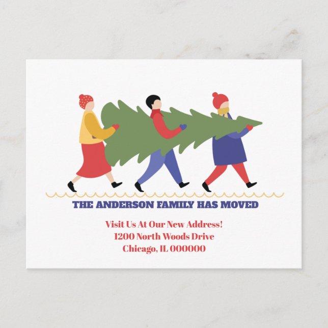 Semesteradressändring Nytt hemadress tillkännagiva Meddelande Vykort (Framsida)