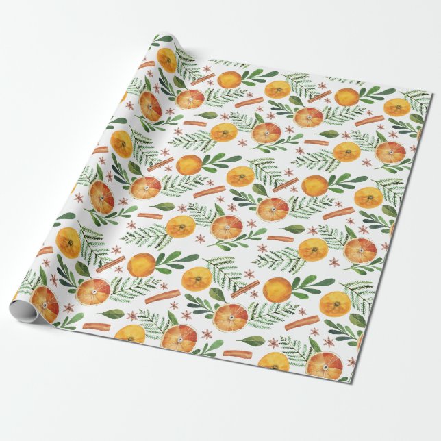 Semesterapelsiner & Kanel Presentpapper (Utrullad)