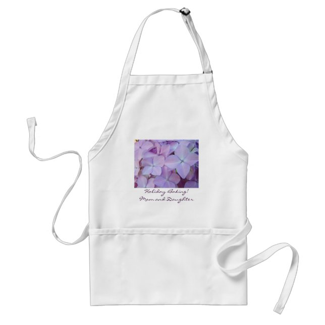 Semesterbak! Mamma och dotter Lila Hydrangeor Förkläde (Framsidan)