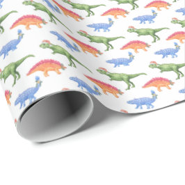 Semesterdinosaurer Inpackningspapper Presentpapper