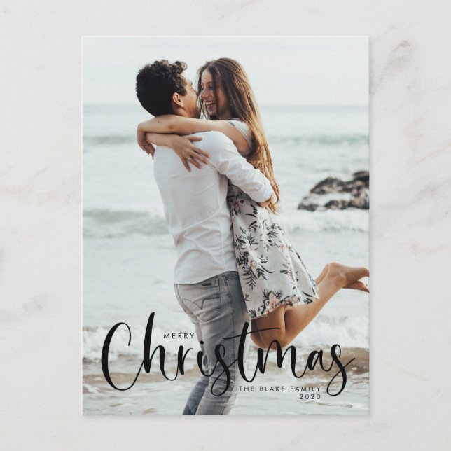 Semesterfoton på julkort | Modern jul Vykort (Framsida)