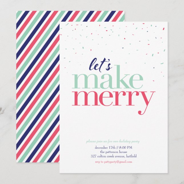 Semestergille-inbjudan *Låt oss festa*! Inbjudningar (Fram/baksida)