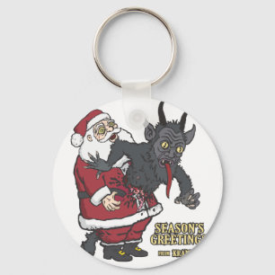 Semesterhälsningar från Krampus (och jultomten) Nyckelring