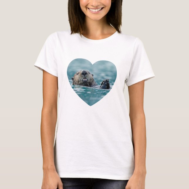 Semesterhjärta Foto T Shirt (Framsida)