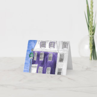 Semesterhus med krans  helgkort