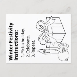 Semesterinstruktioner Helg Vykort