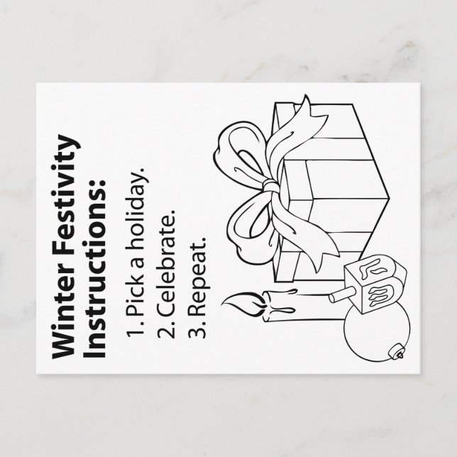 Semesterinstruktioner Helg Vykort (Framsida)