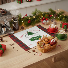 Semesterkafferiets skylt kökshandduk